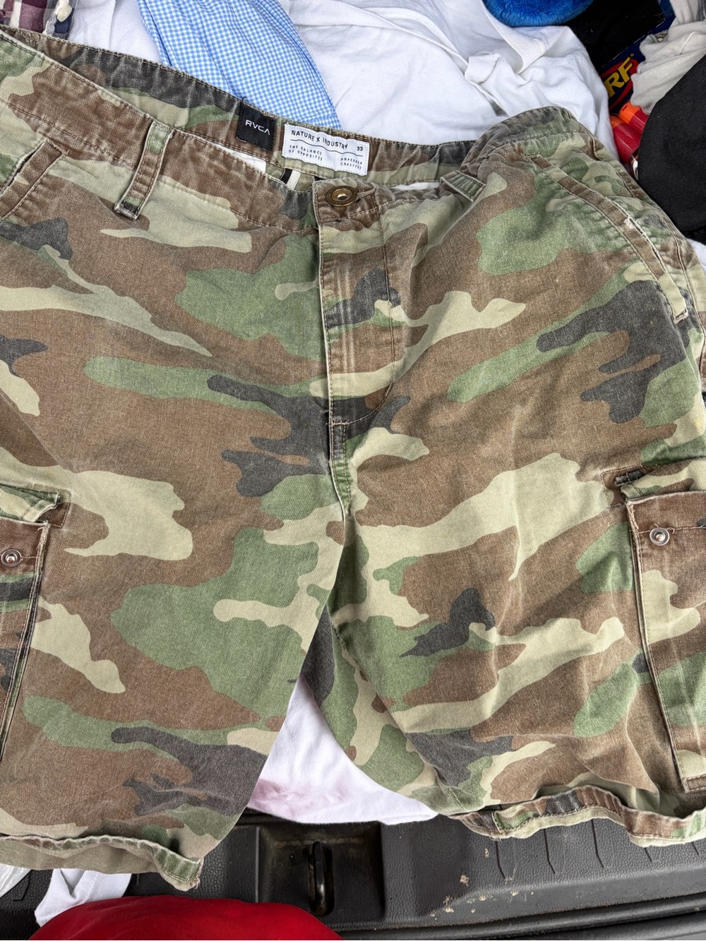 RVCA Men's Camo Cargo Shorts - Green/Brown Woodland